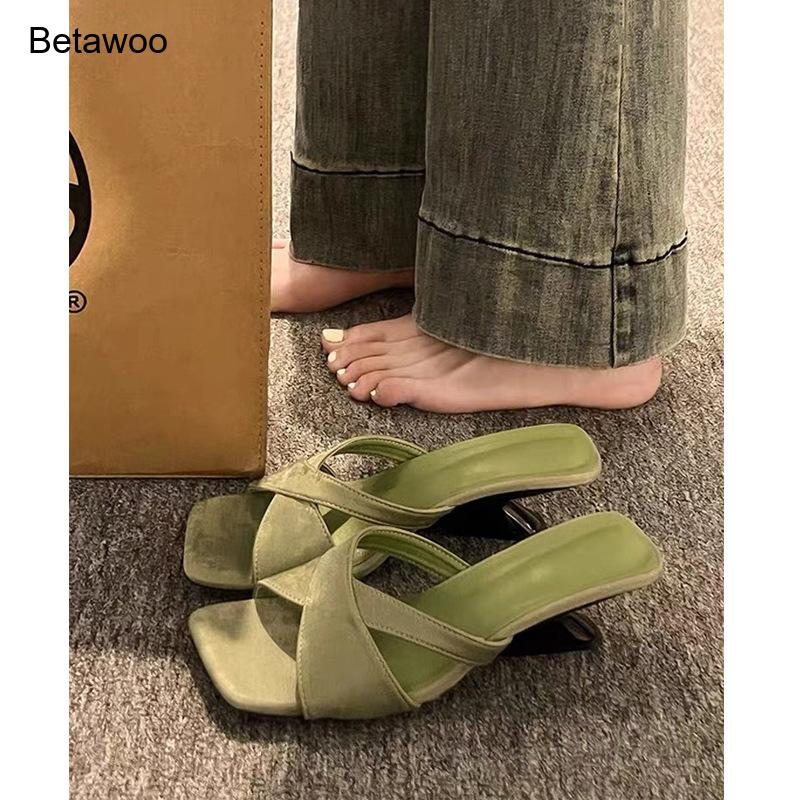 Women's Curved Block Heel Mule - Ankle Strap Heels 리뷰 및 가격
