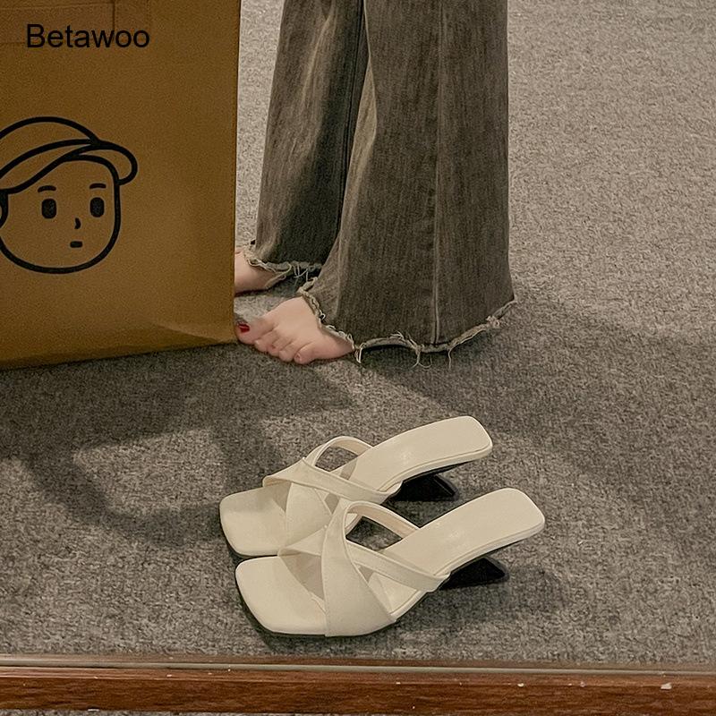 Women's Curved Block Heel Mule - Ankle Strap Heels 리뷰 및 가격
