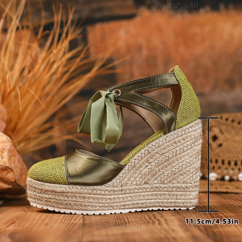 Round Toe Cover Heel Women's L - Espadrille Wedge Shoes 리뷰 및 가격