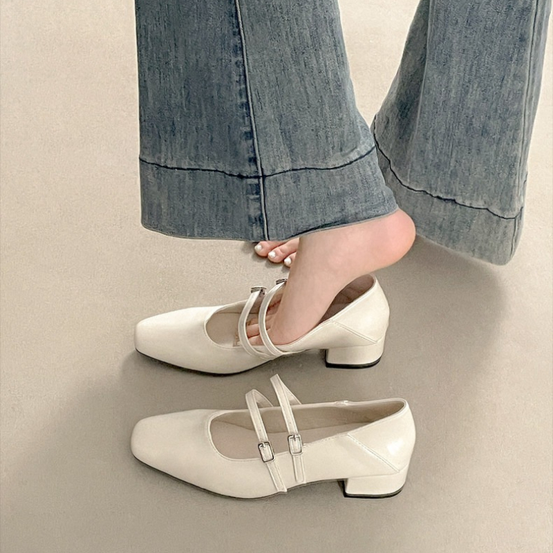 Square Toe Low Heel Women Silv - Shoes Women Pumps 리뷰 및 가격