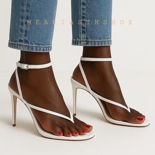 Beige Black Cross Straps Flip- - Leopard Print Heels 리뷰 및 가격