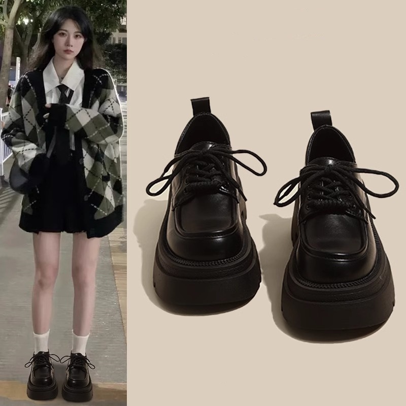 British Style Small Leather Sh - Women'S Shoes Loafers Black 리뷰 및 가격