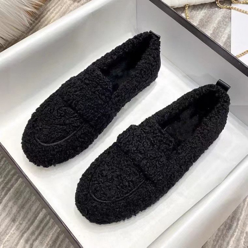 Women's Thick Sole Furry Shoes - Women'S Shoes Loafers Black 리뷰 및 가격