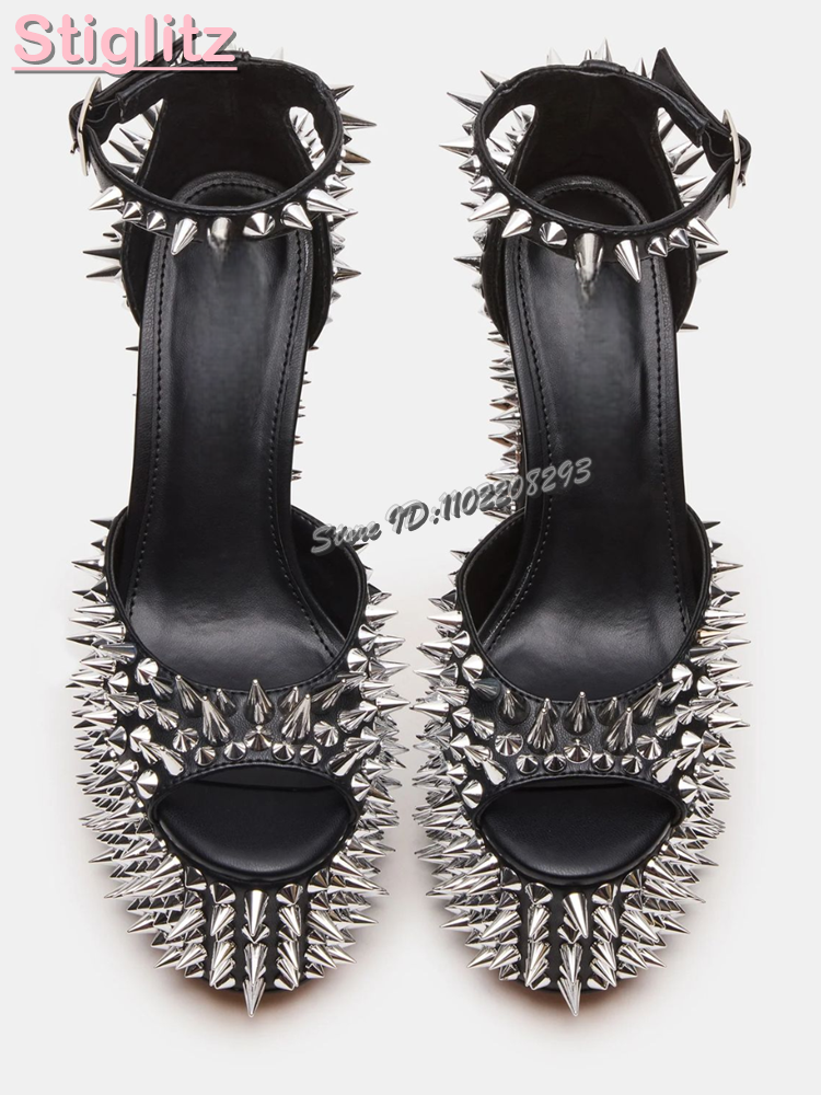 Sexy Spikes Square Heel Sandal - Leopard Print Heels 리뷰 및 가격