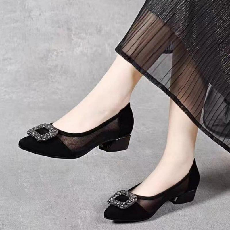 Elegant Pointed Toe Mesh Block - Shoes Women Pumps 리뷰 및 가격
