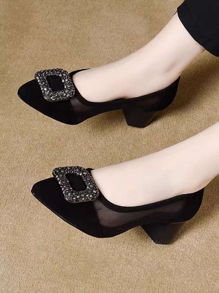 Elegant Pointed Toe Mesh Block - Shoes Women Pumps 리뷰 및 가격