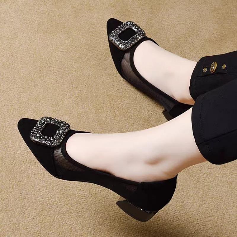 Elegant Pointed Toe Mesh Block - Shoes Women Pumps 리뷰 및 가격