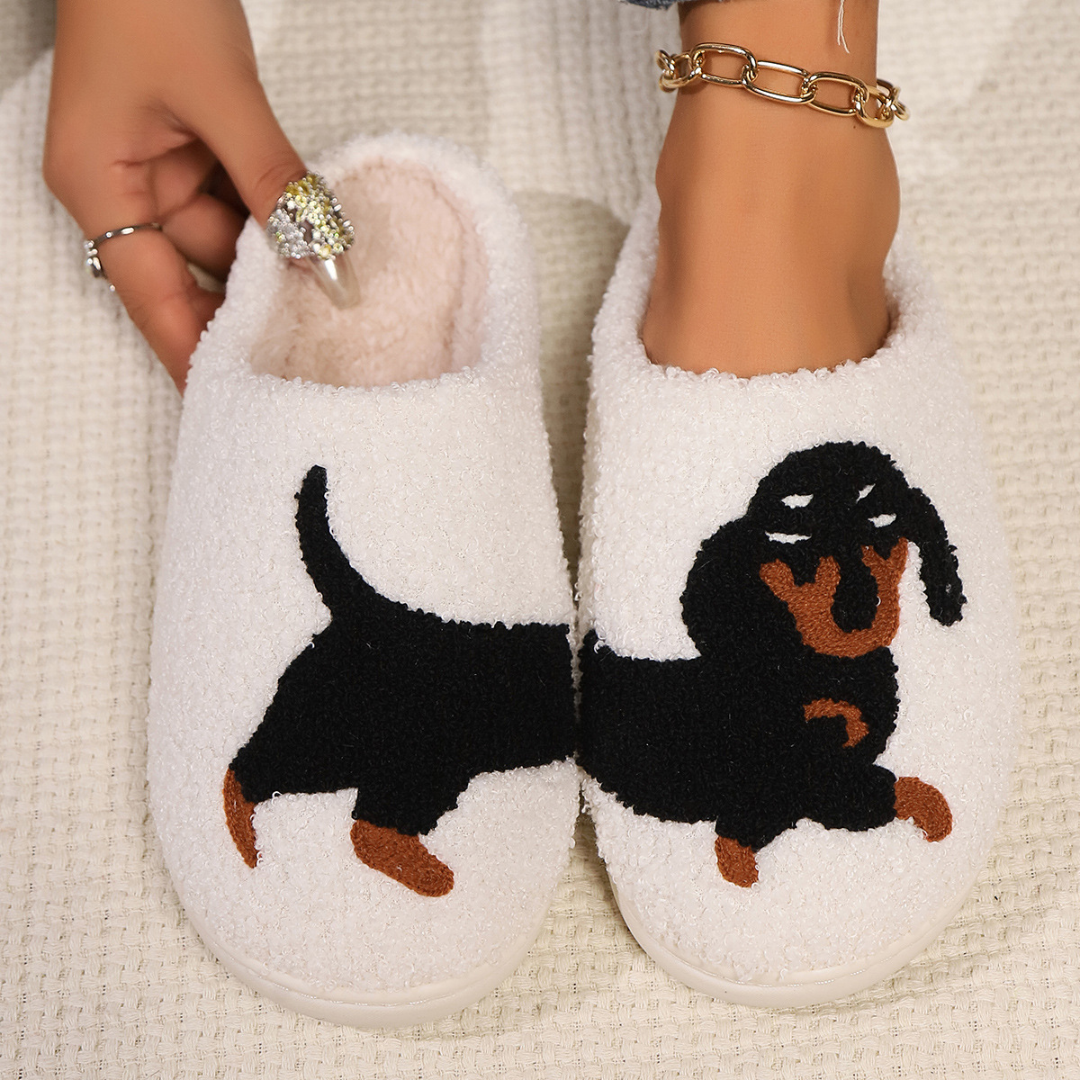Winter Plush Cute Dachshund Em - Women'S Shoes Non Slip 리뷰 및 가격