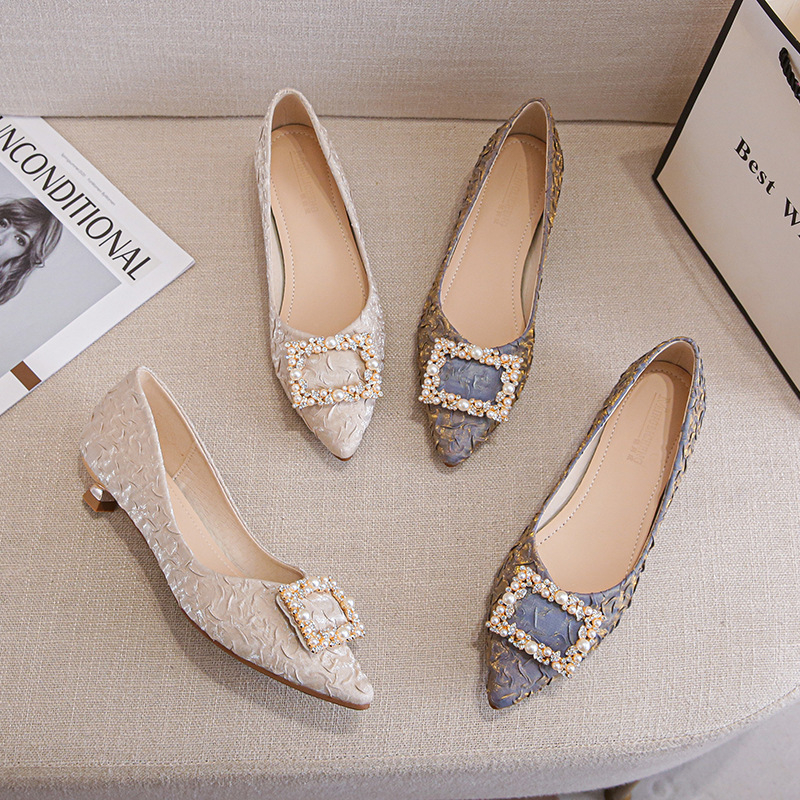 Ivory Textured Satin Pointed T - Women'S Shoes For Work 리뷰 및 가격